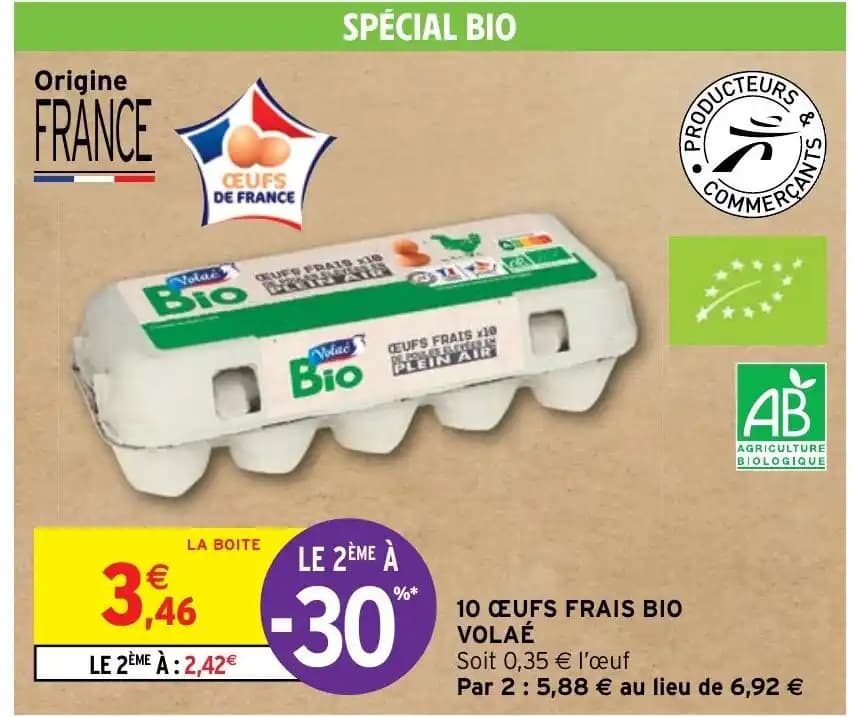 10 ŒUFS FRAIS BIO VOLAÉ