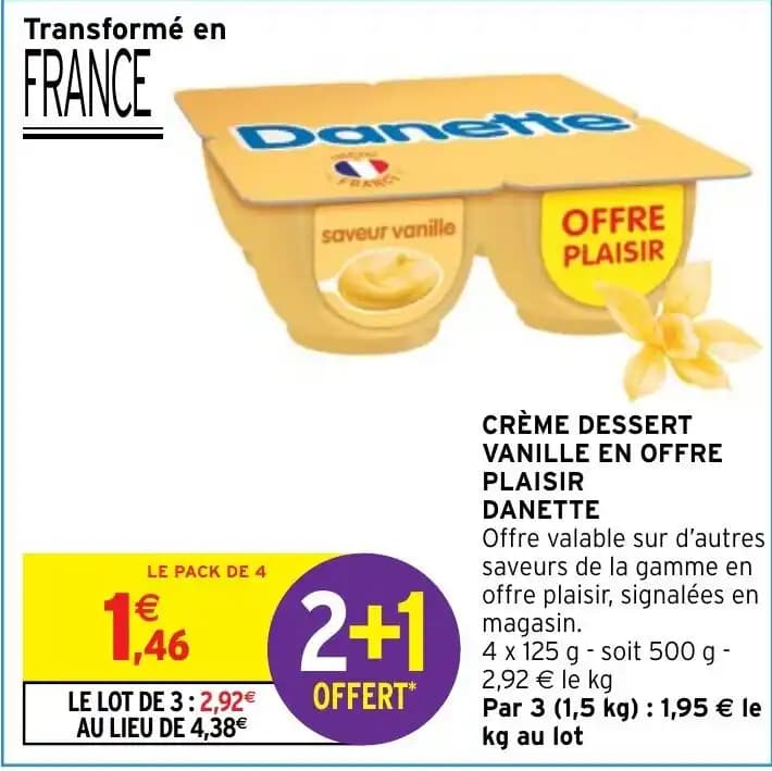 CRÈME DESSERT VANILLE EN OFFRE PLAISIR DANETTE