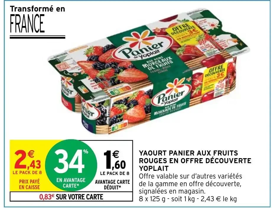 YAOURT PANIER AUX FRUITS ROUGES EN OFFRE DÉCOUVERTE YOPLAIT