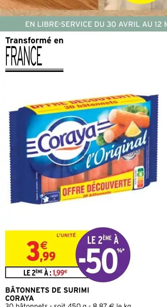 BÂTONNETS DE SURIMI CORAYA