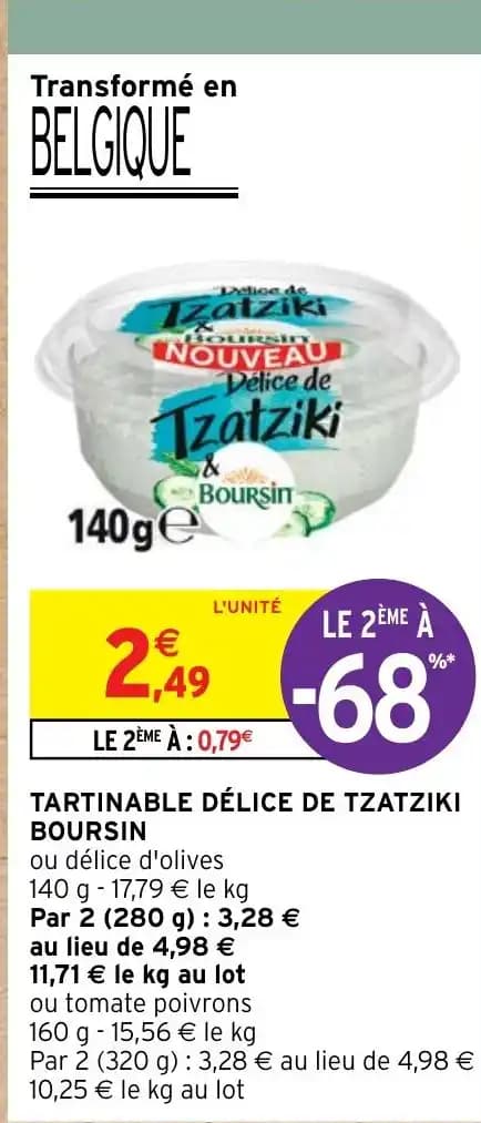 TARTINABLE DÉLICE DE TZATZIKI BOURSIN
