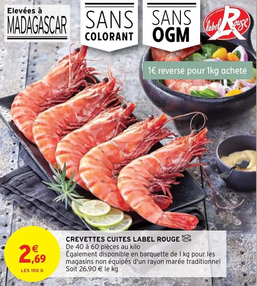 CREVETTES CUITES LABEL ROUGE
