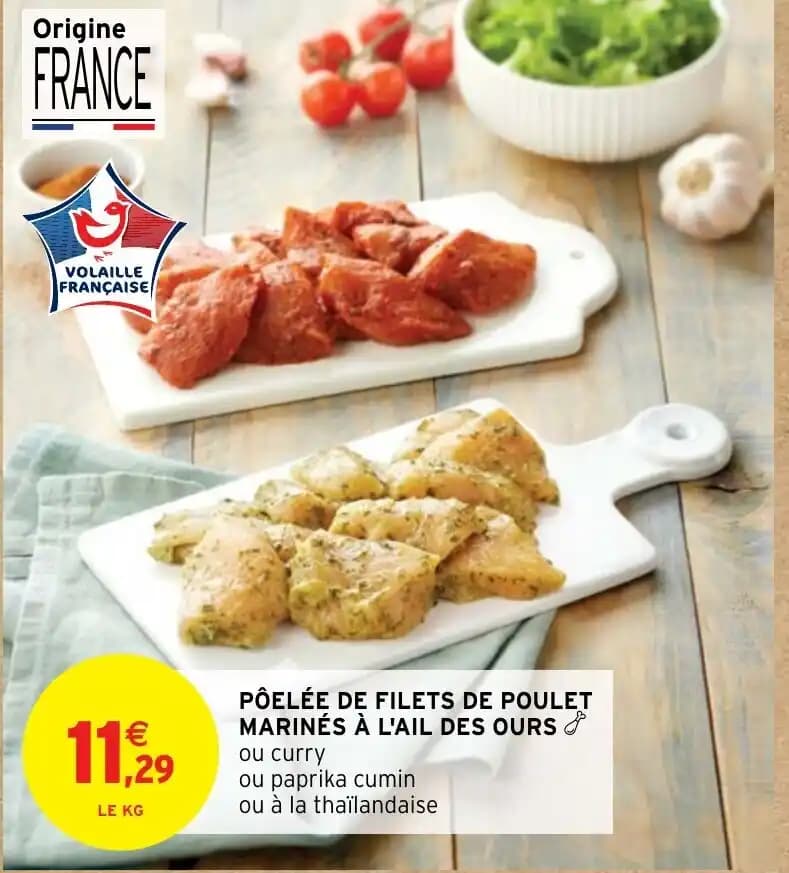 PÔELÉE DE FILETS DE POULET MARINÉS À L'AIL DES OURS &