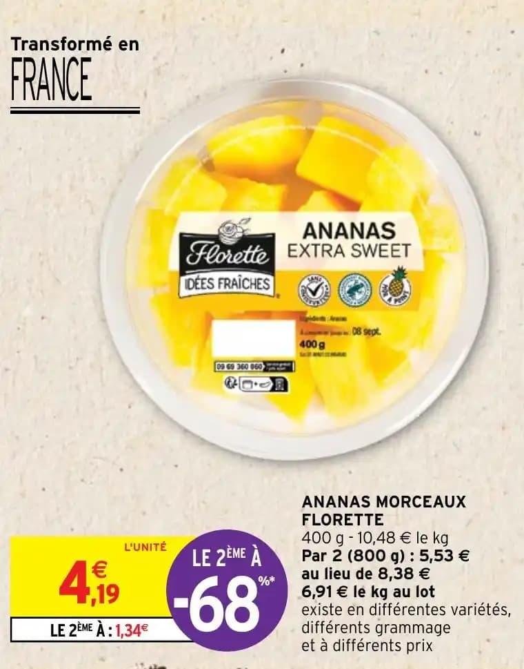 ANANAS MORCEAUX FLORETTE