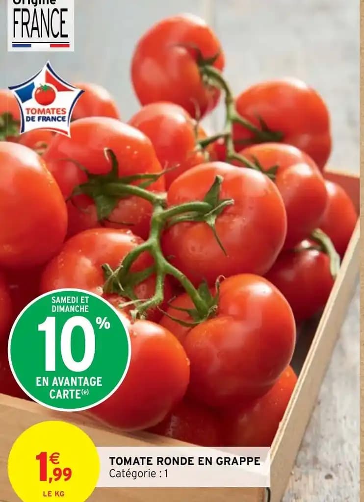 TOMATE RONDE EN GRAPPE Catégorie : 1