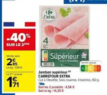 Carrefour - jambon supérieur extra