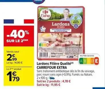 Carrefour - lardons filière qualité extra