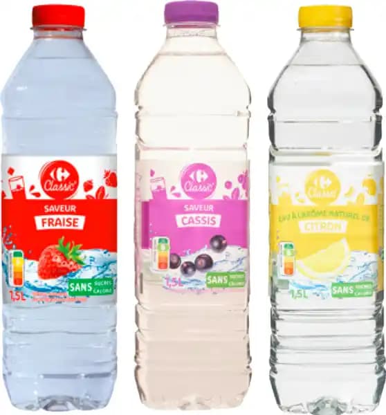 CARREFOUR CLASSIC' ET SENSATION SUR TOUTES LES EAUX AROMATISÉES PLATES