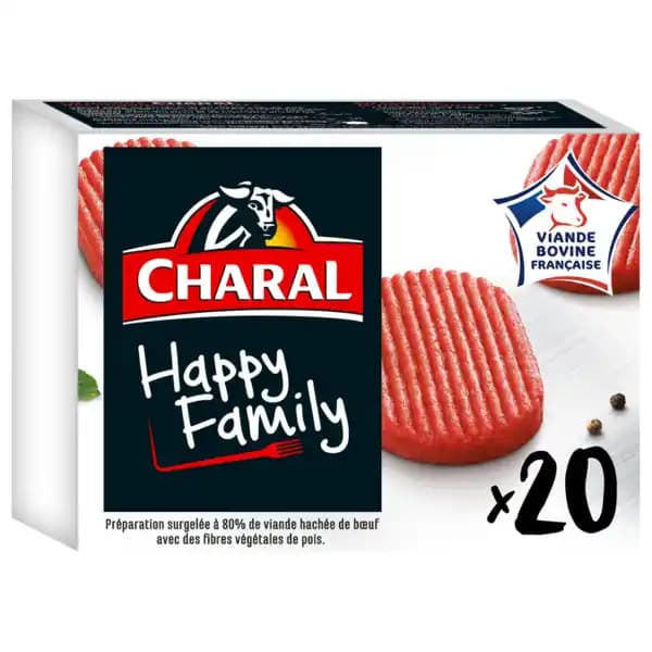 CHARAL Hachés au boeuf surgelés Happy Family