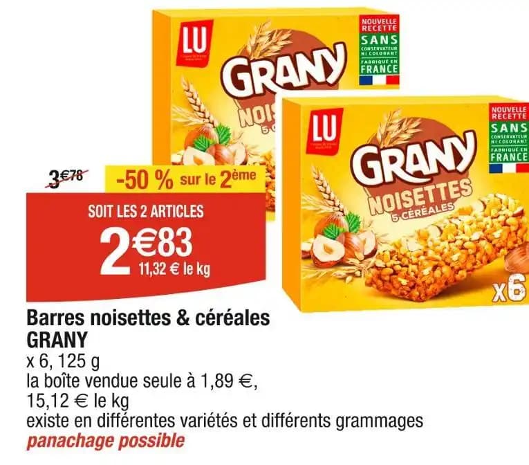 LU Barres noisettes & céréales