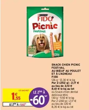 Fido - snack chien picnic festival au bœuf au poulet et à l'agneau