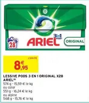 Ariel - lessive pods 3 en 1 original