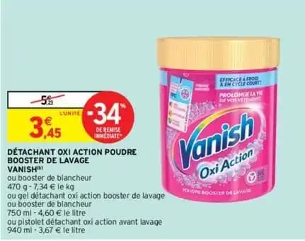 Vanish - détachant oxi action poudre booster de lavage
