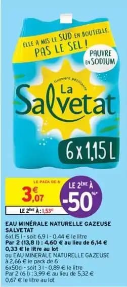 La salvetat - eau minerale naturelle gazeuse