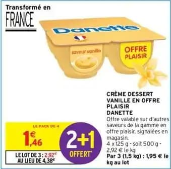Danette - crème dessert vanille en offre plaisir