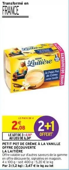 Nestlé - petit pot de crème à la vanille offre découverte la laitière