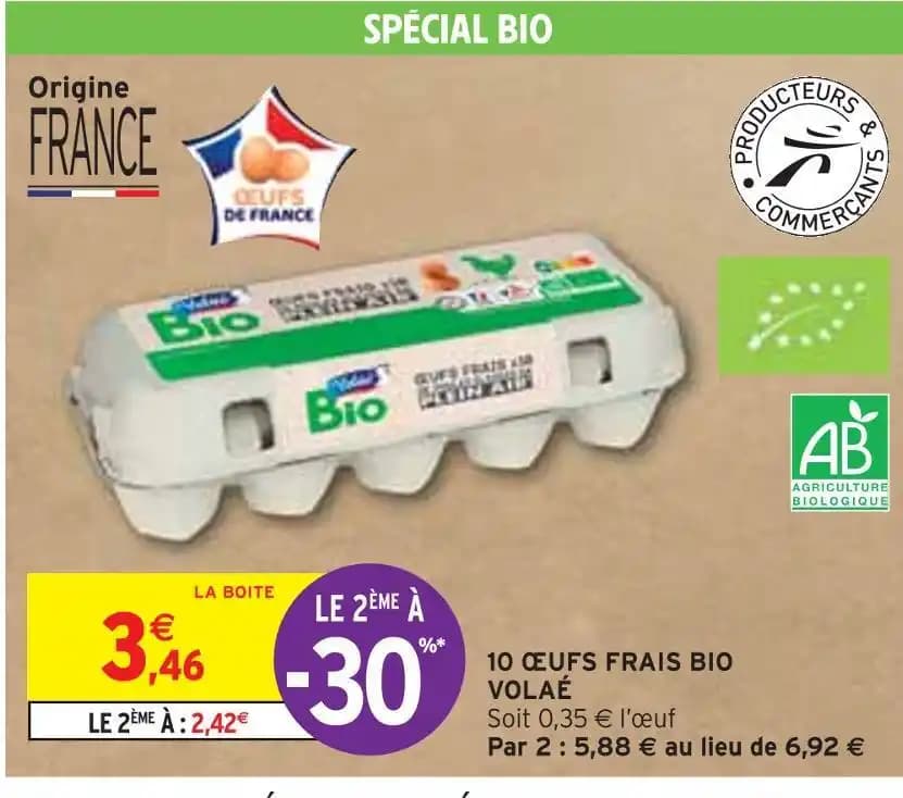 VOLAÉ 10 ŒUFS FRAIS BIO
