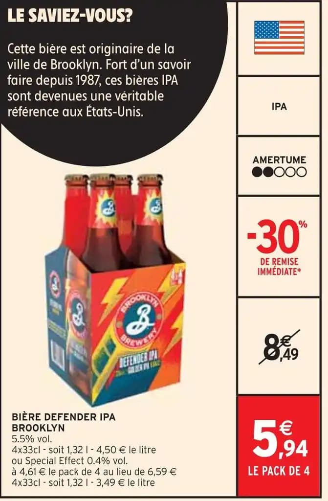 Promotion Exclusives de Brooklyn defender ipa : Découvrez l'Offre incontournable