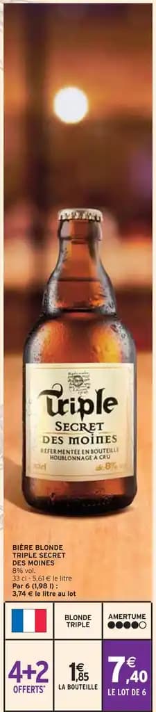SECRET DES MOINES BIÈRE BLONDE TRIPLE