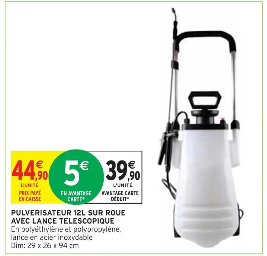 PULVERISATEUR 12L SUR ROUE AVEC LANCE TELESCOPIQUE