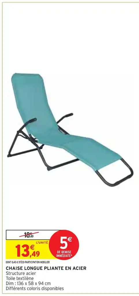 Promotion Exclusives de Chaise longue pliante : Découvrez l'Offre incontournable