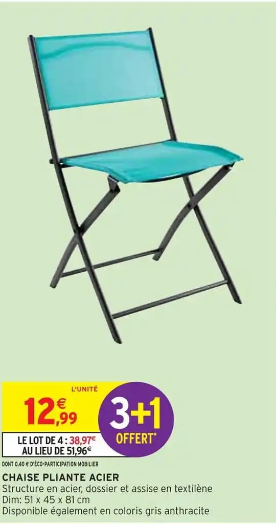 CHAISE PLIANTE ACIER