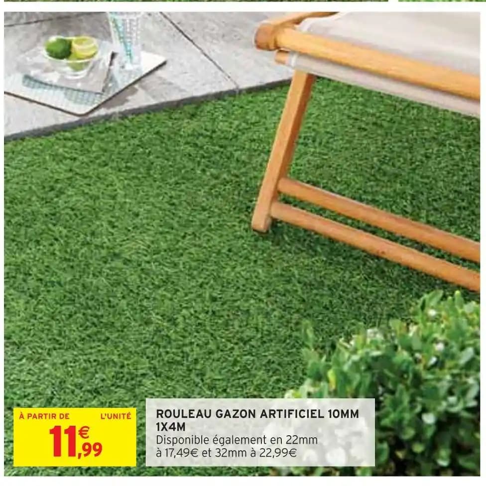 ROULEAU GAZON ARTIFICIEL 10MM 1X4M