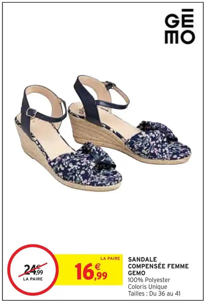 GEMO SANDALE COMPENSÉE FEMME