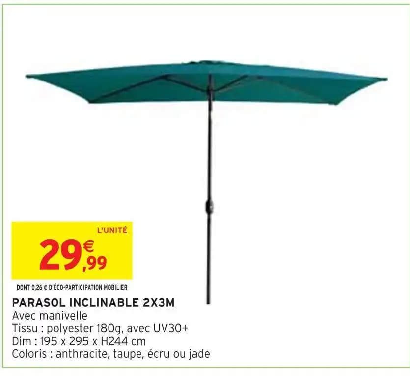 Promotion Exclusives de Parasol inclinable : Découvrez l'Offre incontournable