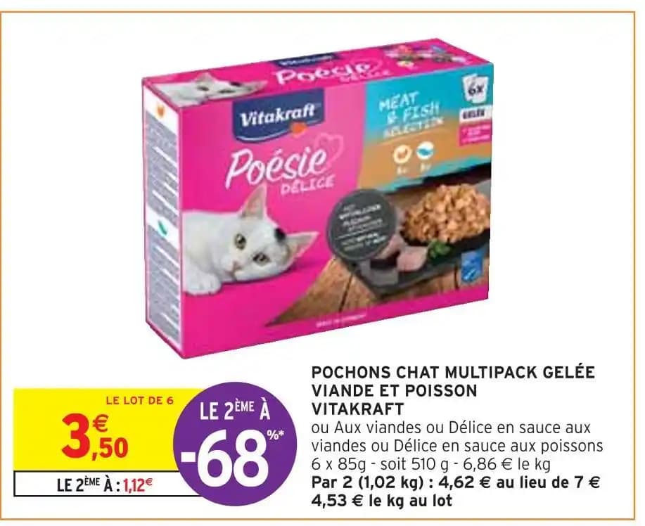 VITAKRAFT POCHONS CHAT MULTIPACK GELÉE VIANDE ET POISSON
