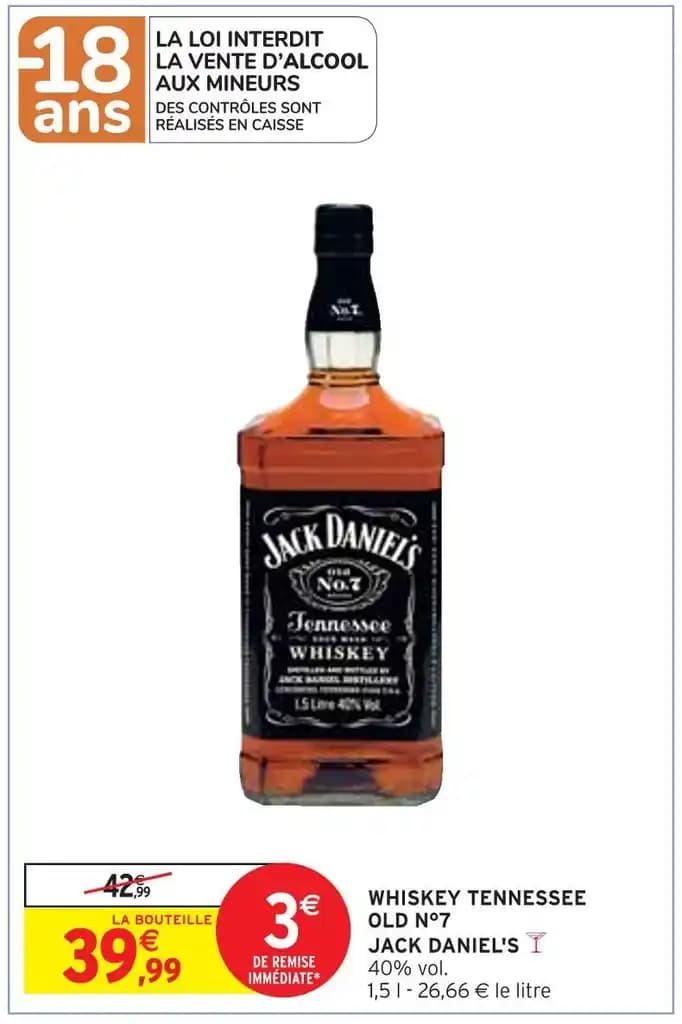 JACK DANIEL'S WHISKEY TENNESSEE OLD N°7