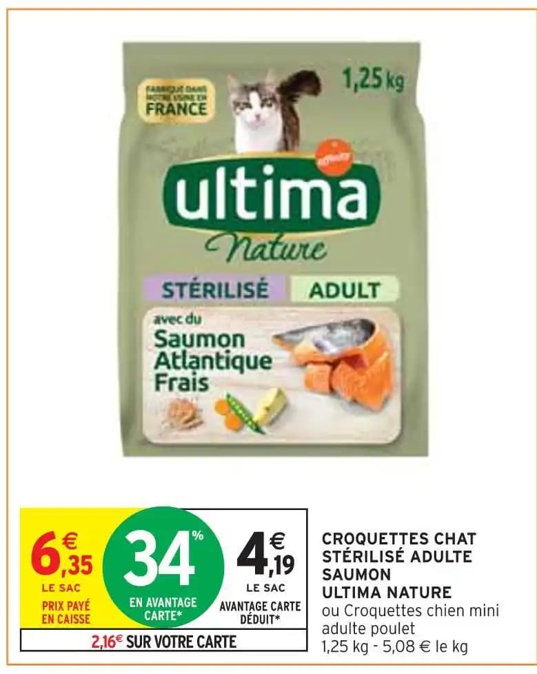 ULTIMA NATURE CROQUETTES CHAT STÉRILISÉ ADULTE SAUMON