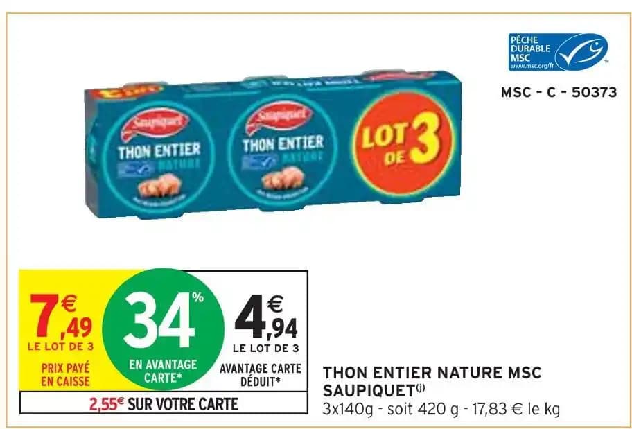 SAUPIQUET THON ENTIER NATURE MSC