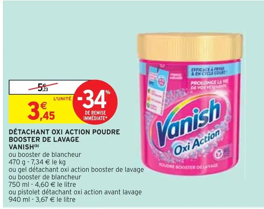 VANISH DÉTACHANT OXI ACTION POUDRE BOOSTER DE LAVAGE(b)