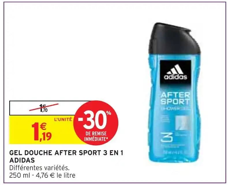 ADIDAS GEL DOUCHE AFTER SPORT 3 EN 1