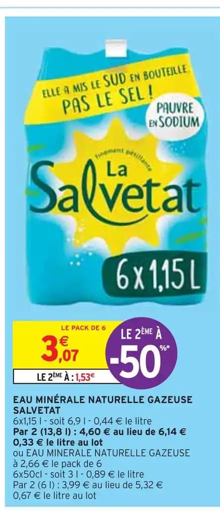 SALVETAT EAU MINÉRALE NATURELLE GAZEUSE
