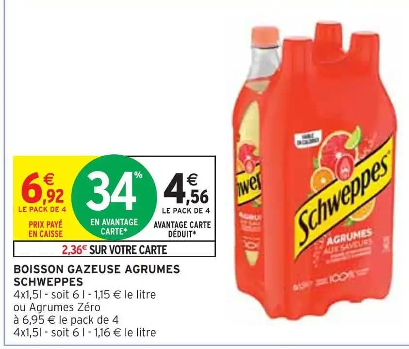 SCHWEPPES BOISSON GAZEUSE AGRUMES
