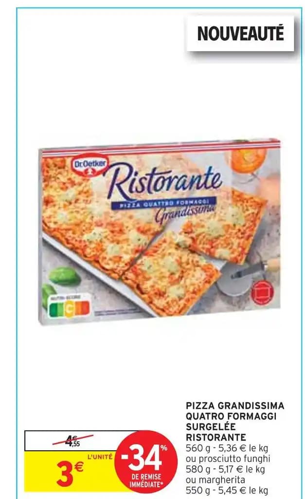 RISTORANTE PIZZA GRANDISSIMA QUATRO FORMAGGI SURGELÉE