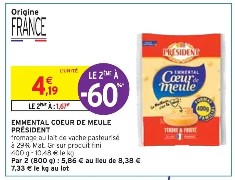 PRÉSIDENT EMMENTAL COEUR DE MEULE