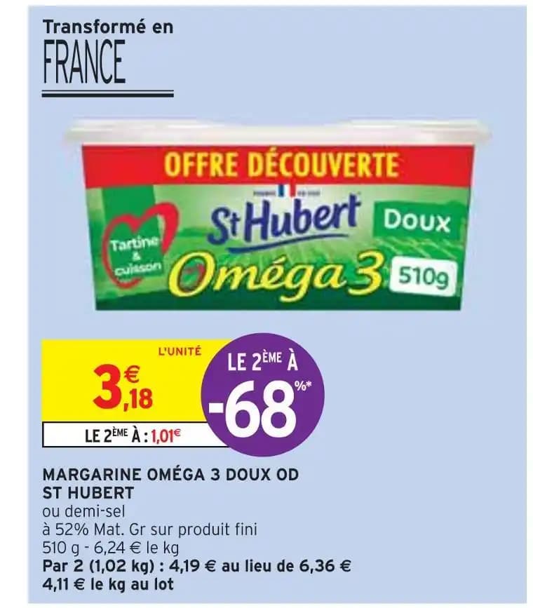 ST HUBERT MARGARINE OMÉGA 3 DOUX OD