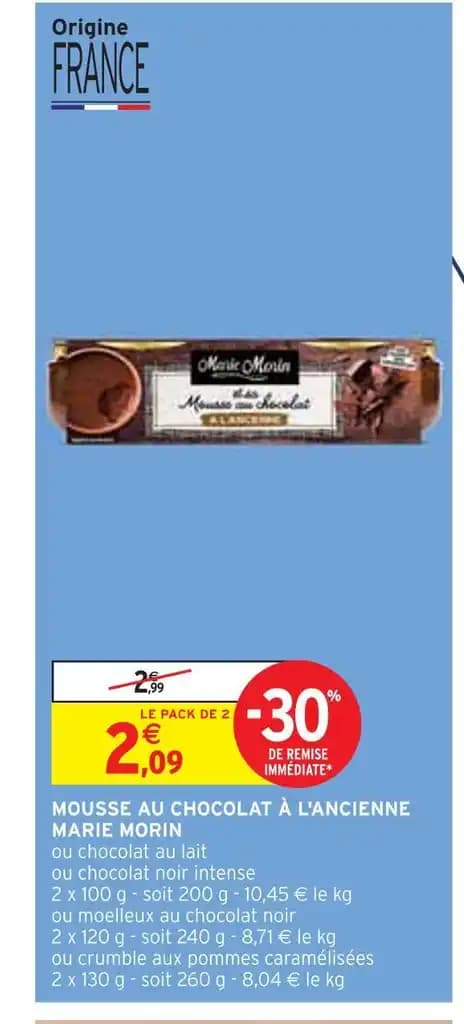 MARIE MORIN MOUSSE AU CHOCOLAT À L'ANCIENNE
