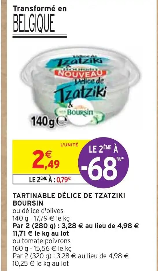 BOURSIN TARTINABLE DÉLICE DE TZATZIKI