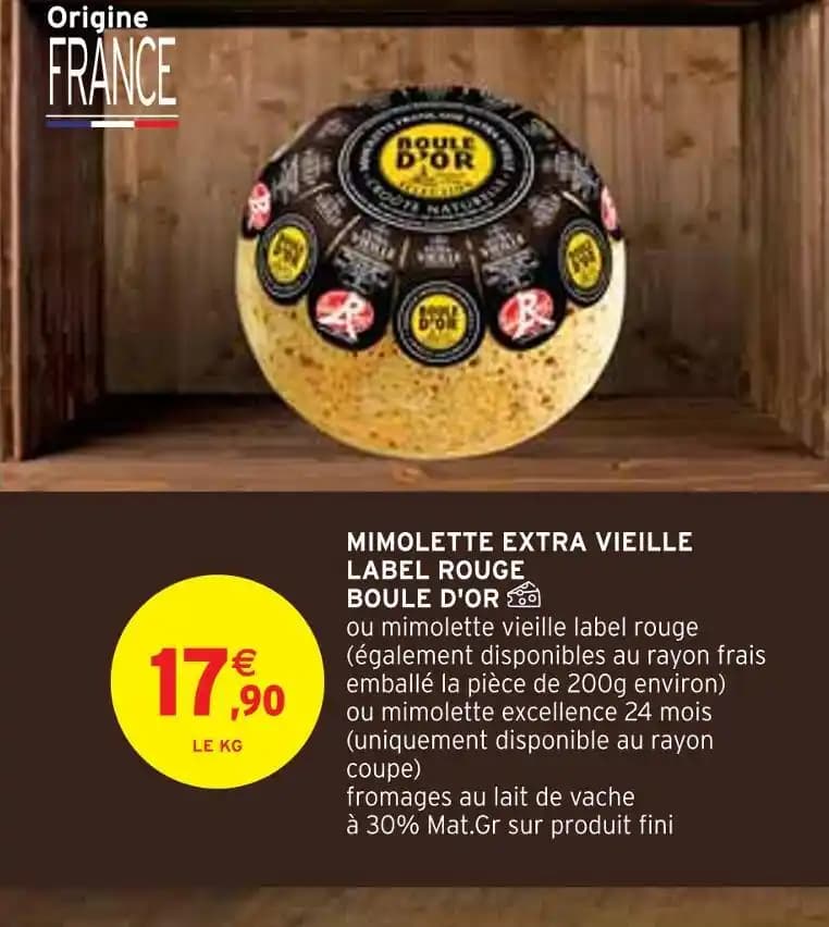 BOULE D'OR MIMOLETTE EXTRA VIEILLE LABEL ROUGE
