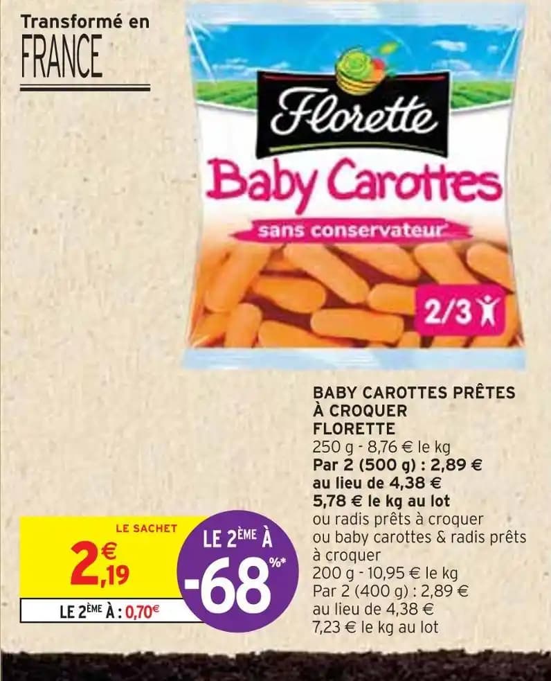 FLORETTE BABY CAROTTES PRÊTES À CROQUER