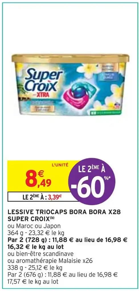 SUPER CROIX LESSIVE TRIOCAPS BORA BORA X28(b)