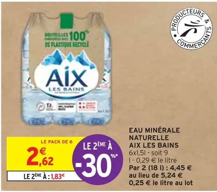 AIX LES BAINS EAU MINÉRALE NATURELLE