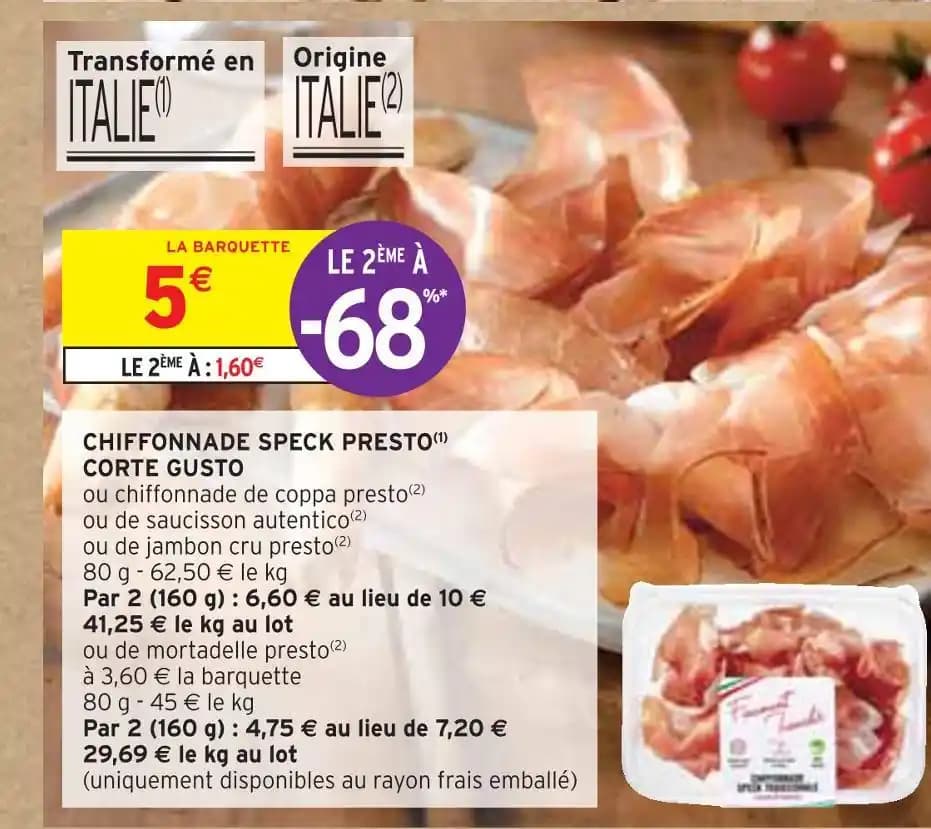 CORTE GUSTO CHIFFONNADE SPECK PRESTO