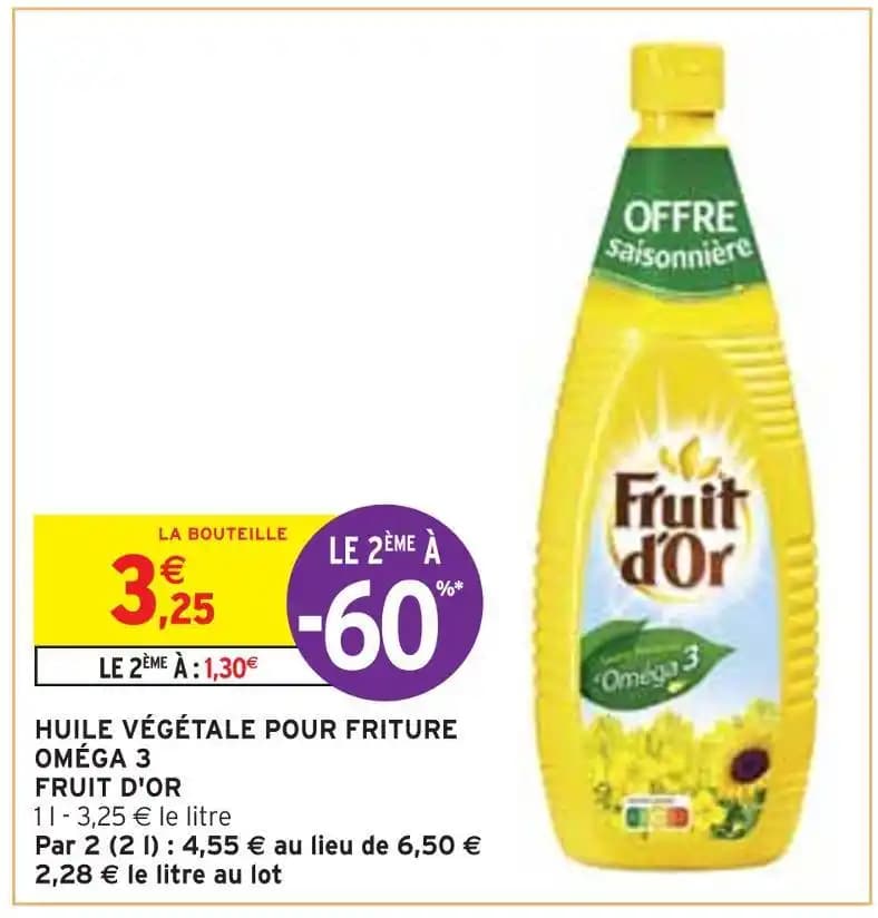 FRUIT D'OR HUILE VÉGÉTALE POUR FRITURE OMÉGA 3