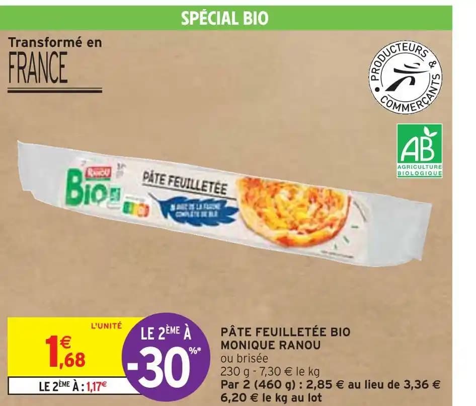 MONIQUE RANOU PÂTE FEUILLETÉE BIO