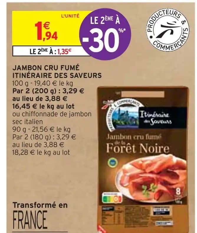 ITINÉRAIRE DES SAVEURS JAMBON CRU FUMÉ